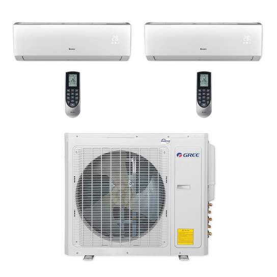 Gree 18k BTU 2-Zone Heat Pump Condenser with 9k+9k Air Handler