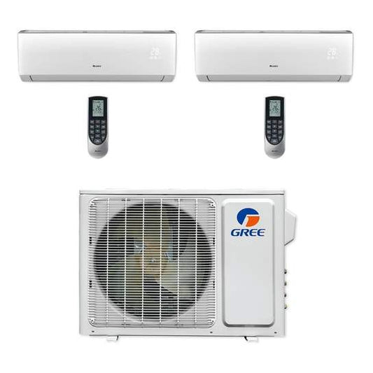 Gree 24k BTU 2-Zone Heat Pump Condenser with 12k+12k Air Handler