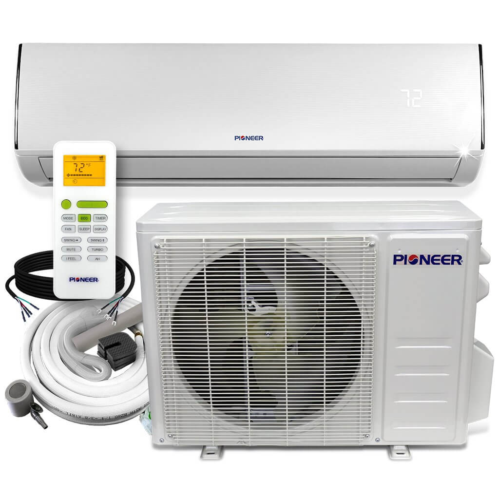 Pioneer Diamante Series 9K BTU 20 SEER 115V Ductless Mini-Split Air Conditioner Heat Pump Full Set w/ 16ft Kit