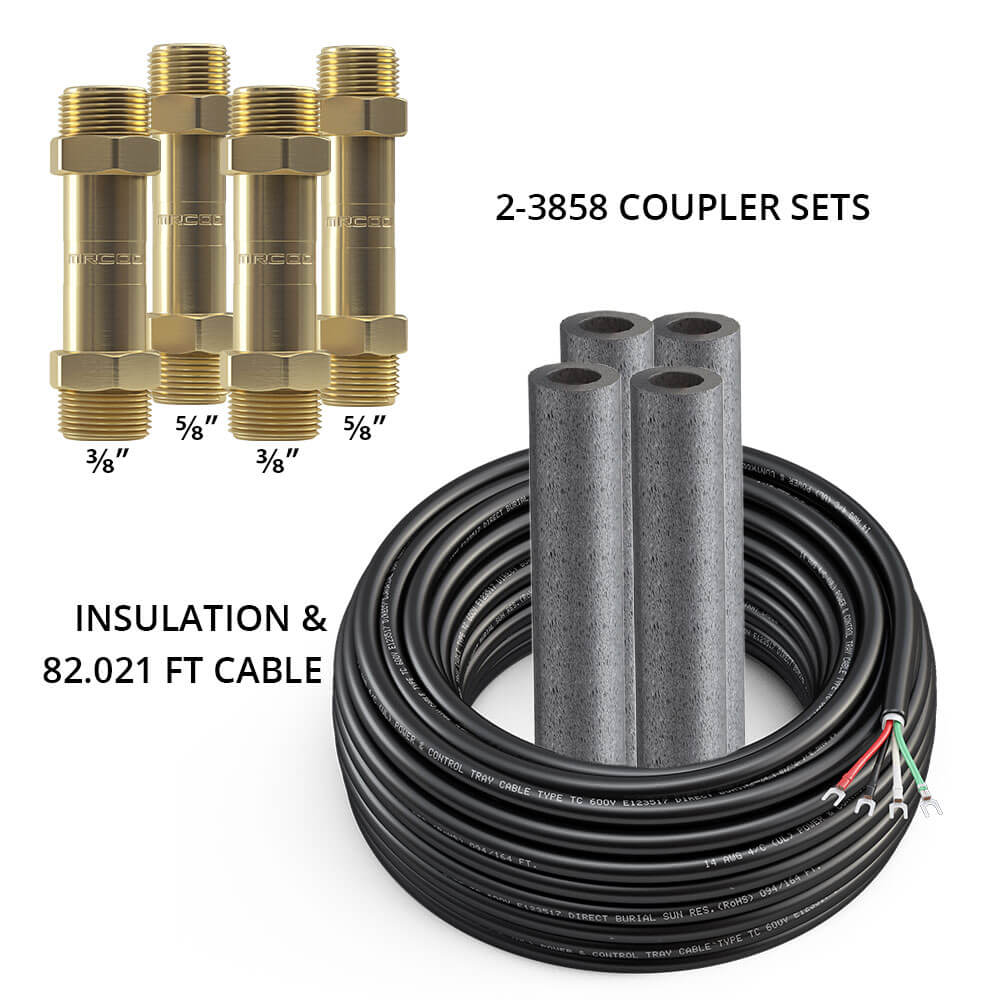 MRCOOL DIY 3/8 X 5/8 Coupler (Two Sets) w/ 75ft of Communication Wire